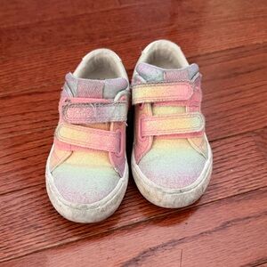 Toddler Girl Rainbow Sneakers size 5 EUC